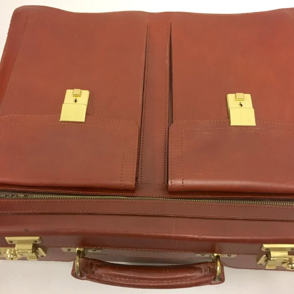 Vintage Swaine Adeney Brigg leather Briefcase Document Case custom made England